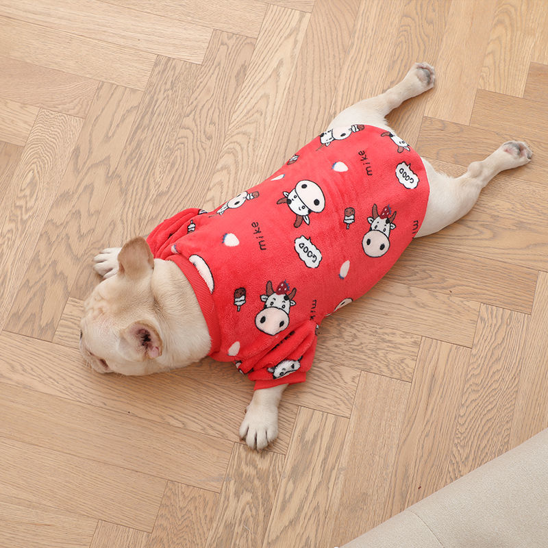 French Bulldog wearing FrenchieLux cozy pajamas
