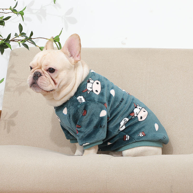 FrenchieLux plush pajamas size guide for French Bulldogs
