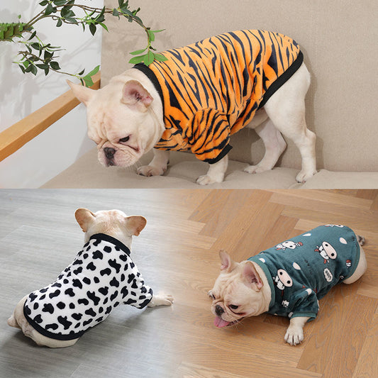 FrenchieLux plush pajamas for dogs front view