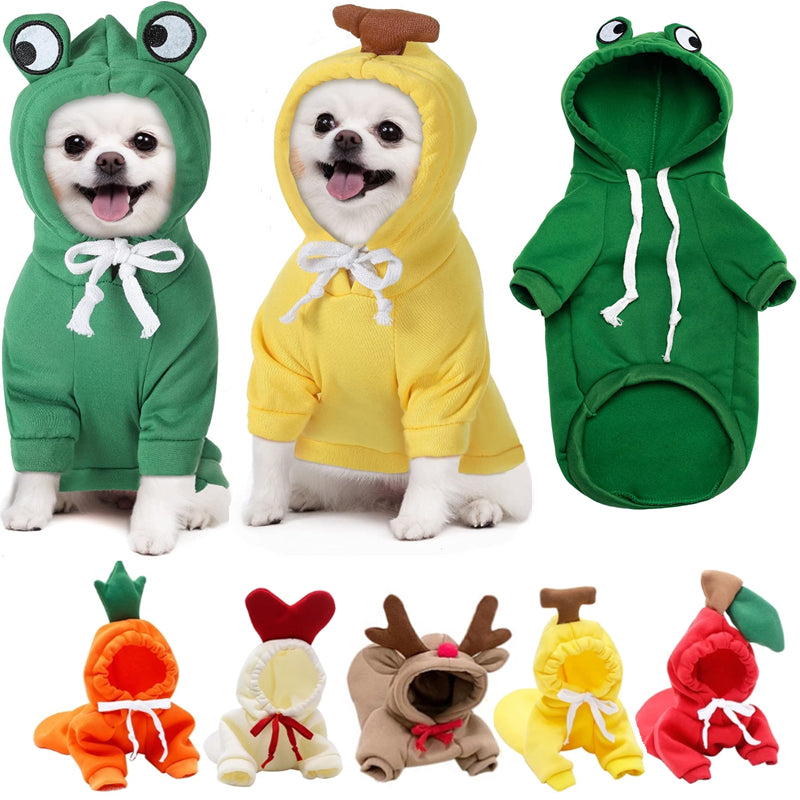 FrenchieLux fruit print fleece hoodie front view