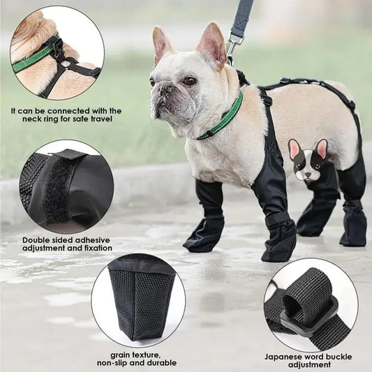 FrenchieLux waterproof dog boots front view